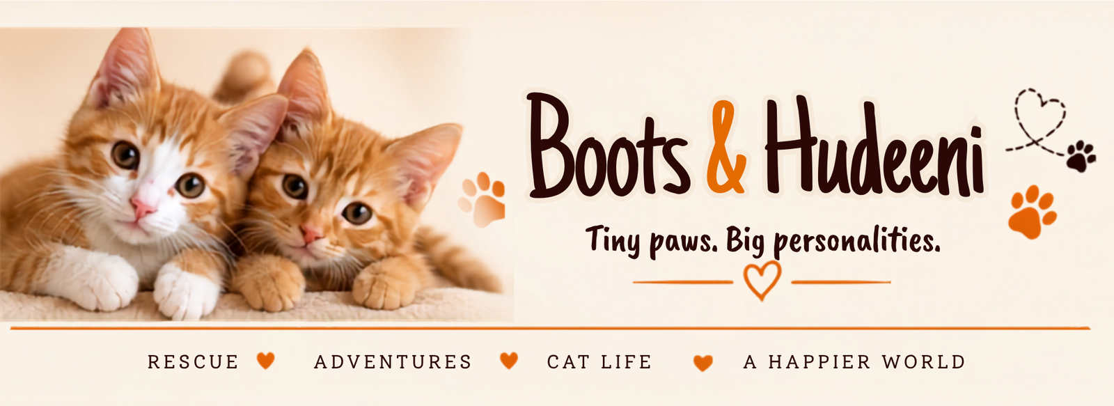 Boots and Hudeeni, two rescued ginger kittens